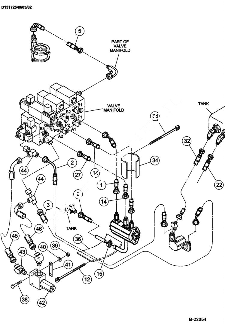 Схема запчастей Bobcat BCT13 - HYDRAULICS HYDRAULIC SYSTEM