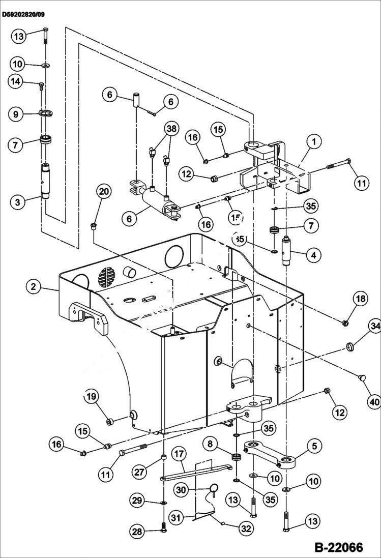 Схема запчастей Bobcat BCA14 - MAIN FRAME MAIN FRAME