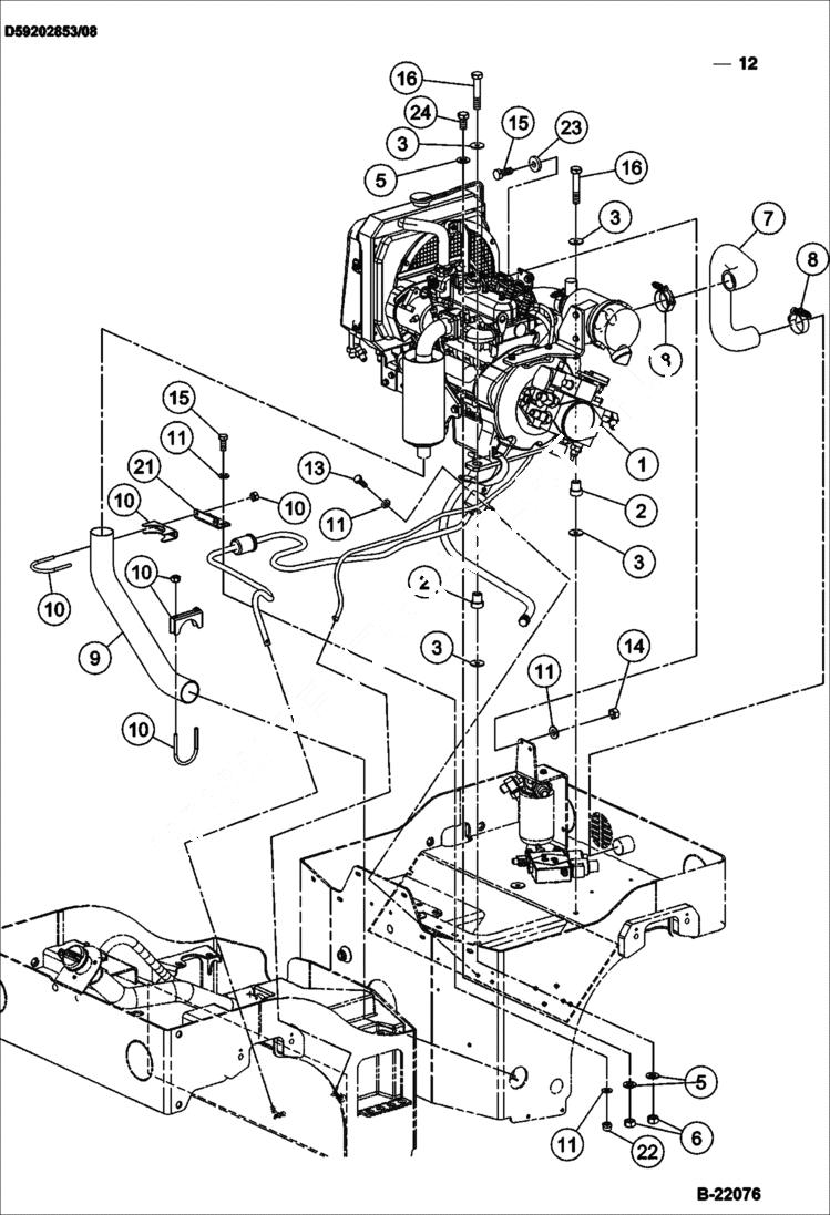 Схема запчастей Bobcat BCA14 - ENGINE POWER UNIT