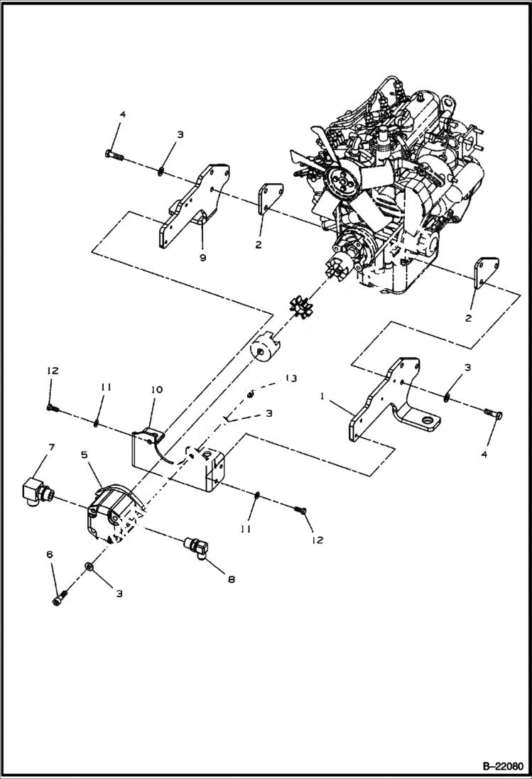 Схема запчастей Bobcat BCA14 - VIBRATION/STEERING PUMP ASSEMBLY POWER UNIT