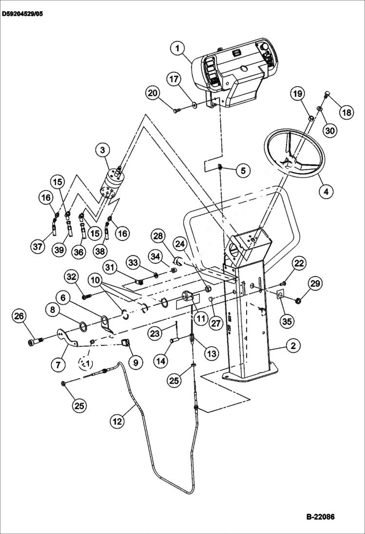 Схема запчастей Bobcat BCA14 - PEDESTAL ASSEMBLY CONSOLE