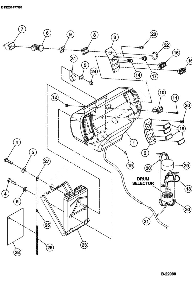 Схема запчастей Bobcat BCA14 - INSTRUMENT PANEL CONSOLE