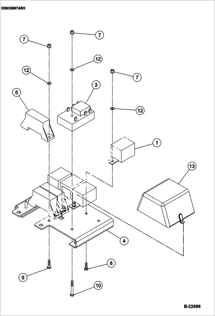 Схема запчастей Bobcat BCA14 - FUSE PLATE ELECTRICAL SYSTEM