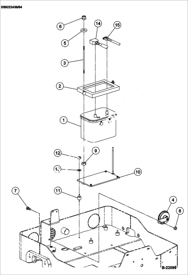 Схема запчастей Bobcat BCA14 - BATTERY & HORN ELECTRICAL SYSTEM