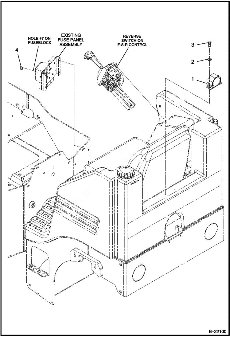 Схема запчастей Bobcat BCA14 - BACKUP ALARM (Optional) ELECTRICAL SYSTEM
