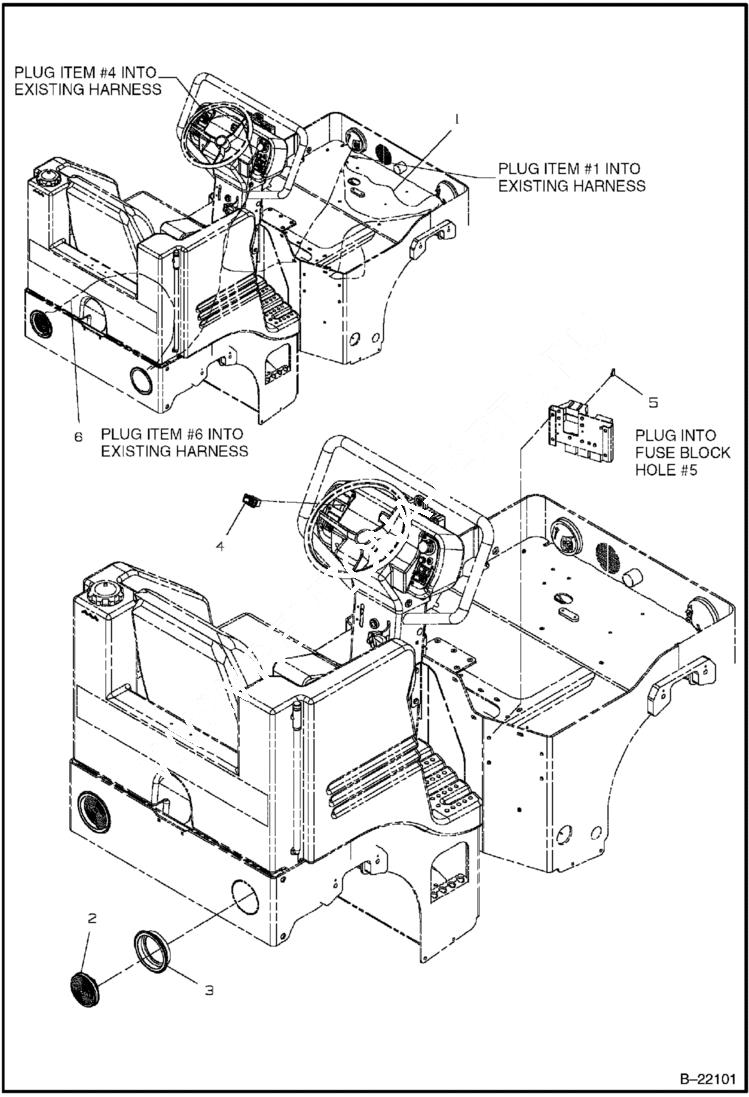Схема запчастей Bobcat BCA14 - CLEARANCE/POSITION LIGHTS (Optional) ELECTRICAL SYSTEM