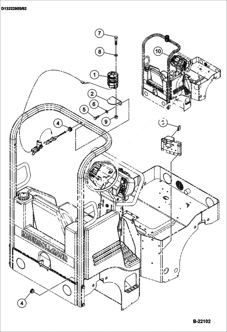 Схема запчастей Bobcat BCA14 - BEACON LAMP (Optional) ELECTRICAL SYSTEM