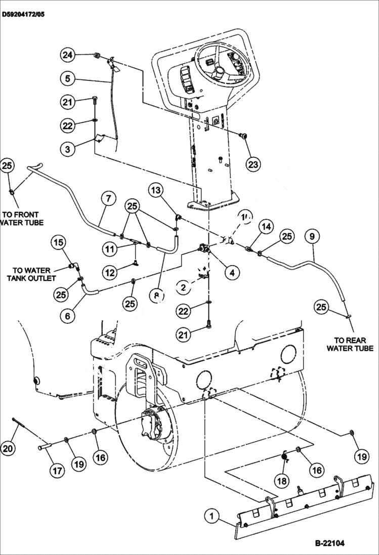 Схема запчастей Bobcat BCA14 - WATER SYSTEM WATER SYSTEM