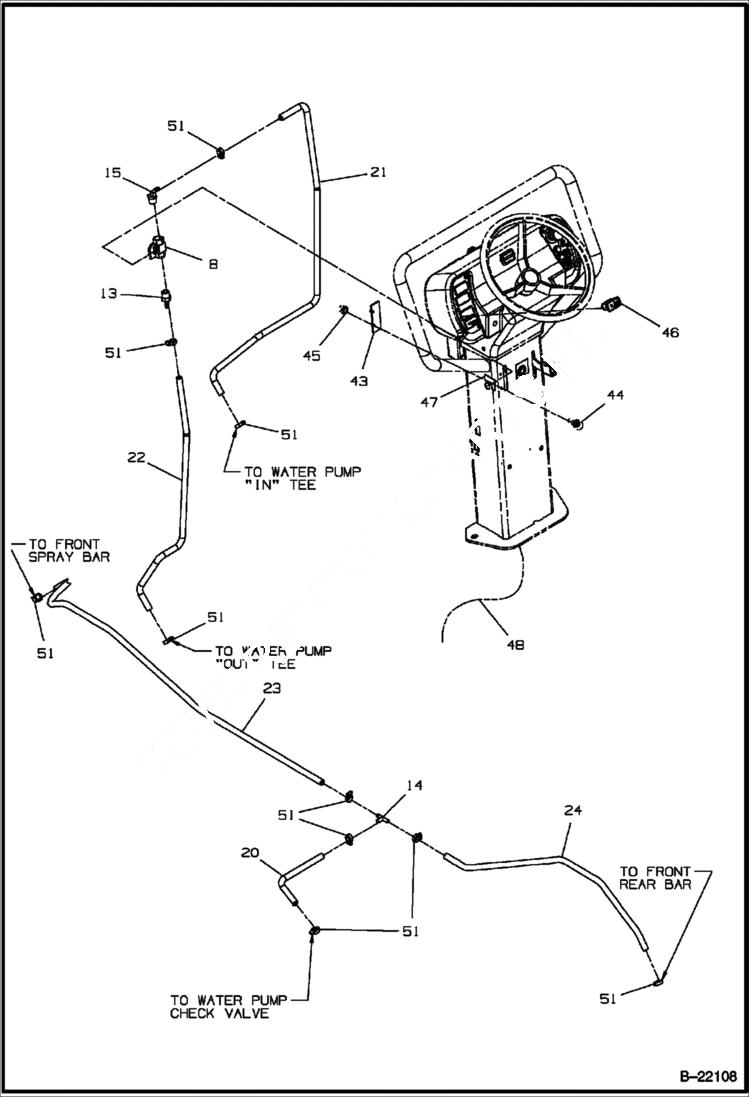 Схема запчастей Bobcat BCA14 - PRESSURIZED WATER SYSTEM (Optional) WATER SYSTEM