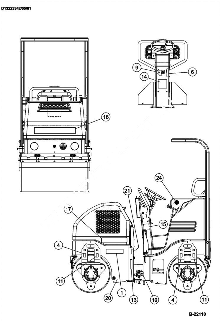Схема запчастей Bobcat BCA14 - DECALS ACCESSORIES & OPTIONS