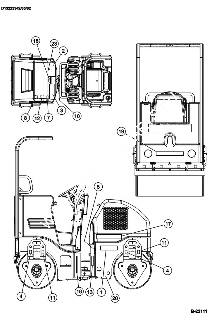 Схема запчастей Bobcat BCA14 - DECALS ACCESSORIES & OPTIONS