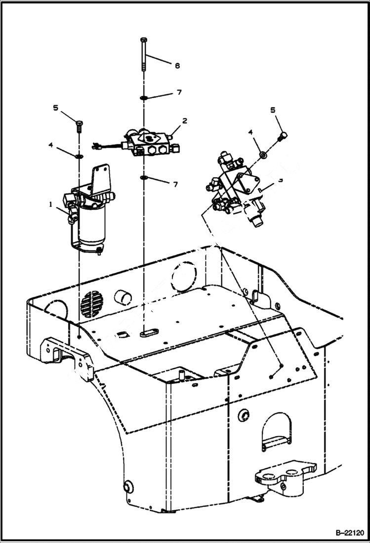 Схема запчастей Bobcat BCA14 - HYDRAULIC CIRCUITRY (Filter & Valve) HYDRAULIC SYSTEM