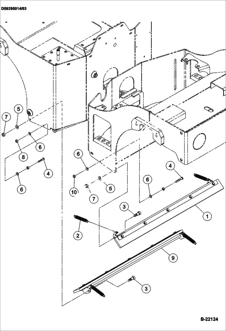 Схема запчастей Bobcat BCA14 - INSIDE SCRAPER (Optional) HYDRAULIC SYSTEM
