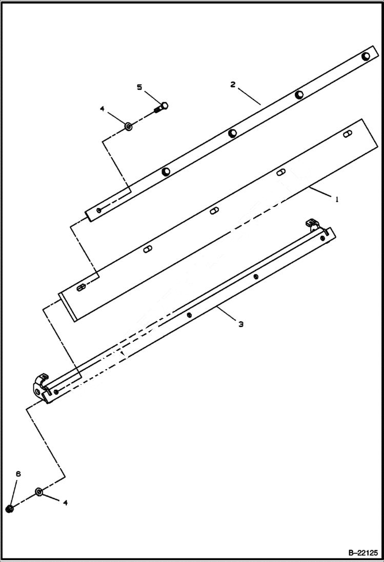 Схема запчастей Bobcat BCA14 - REAR INSIDE SCRAPER ASSEMBLY HYDRAULIC SYSTEM