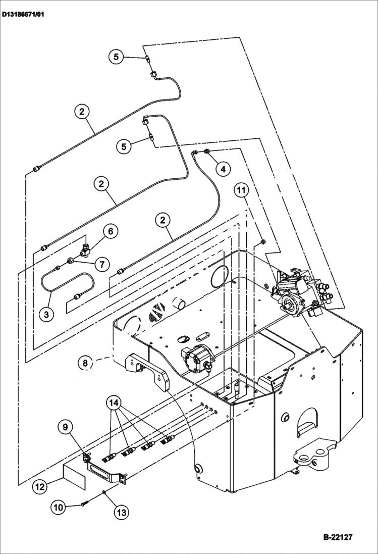 Схема запчастей Bobcat BCA14 - HYDRAULIC TEST PORT (Optional) HYDRAULIC SYSTEM