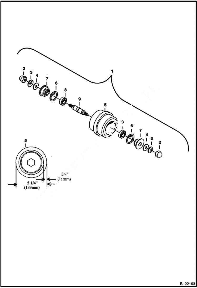 Схема запчастей Bobcat 334 - TRACK ROLLER (Rubber Tracks) (S/N & Above) UNDERCARRIAGE
