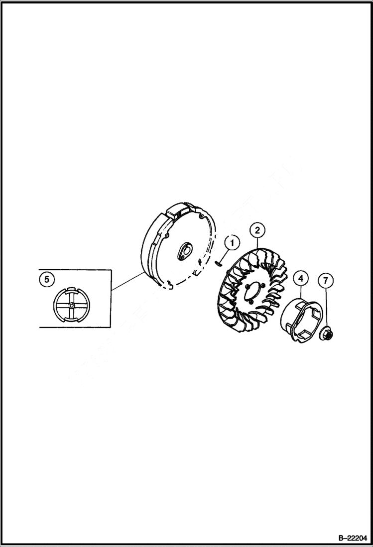 Схема запчастей Bobcat VIBRATORY PLATE COMPACTOR - HONDA ENGINE (Flywheel) (S/N OB6041 & Above) POWER UNIT
