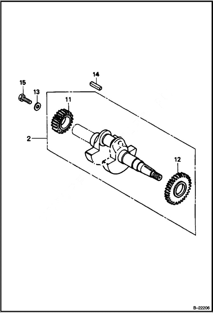 Схема запчастей Bobcat VIBRATORY PLATE COMPACTOR - HONDA ENGINE (Crankshaft) (S/N OB6041 & Above) POWER UNIT