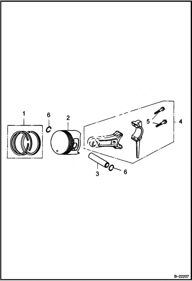 Схема запчастей Bobcat VIBRATORY PLATE COMPACTOR - HONDA ENGINE (Piston Assy) (S/N OB6041 & Above) POWER UNIT