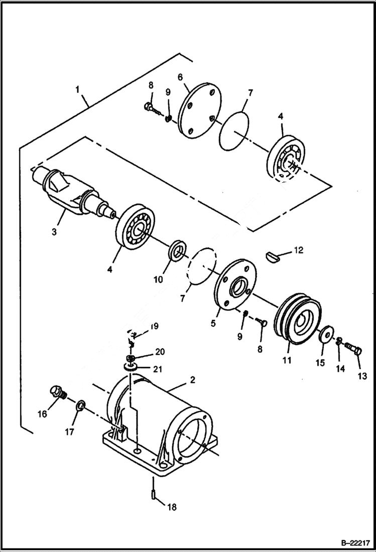 Схема запчастей Bobcat VIBRATORY PLATE COMPACTOR - VIBRATION ASSEMBLY MAIN FRAME