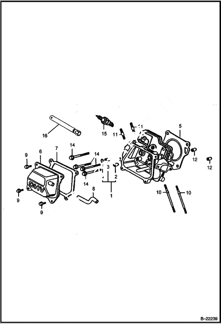 Схема запчастей Bobcat VIBRATORY PLATE COMPACTOR - HONDA ENGINE (Cylinder Head) POWER UNIT