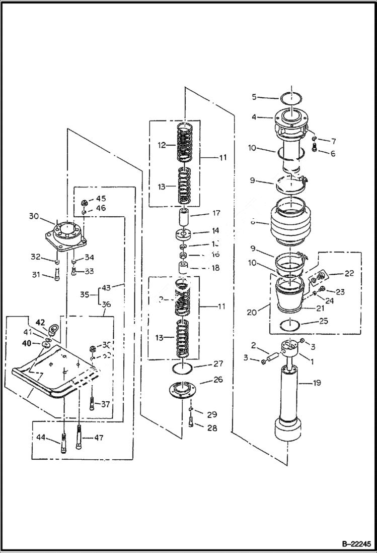 Схема запчастей Bobcat UPRIGHT RAMMER - MAIN FRAME (Lower Section) MAIN FRAME