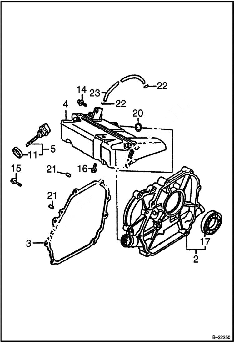 Схема запчастей Bobcat UPRIGHT RAMMER - HONDA ENGINE (Crankcase Cover) POWER UNIT