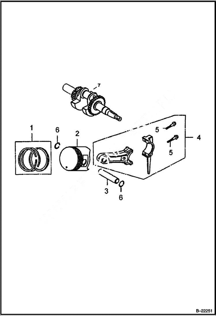 Схема запчастей Bobcat UPRIGHT RAMMER - HONDA ENGINE (Piston Assy) POWER UNIT