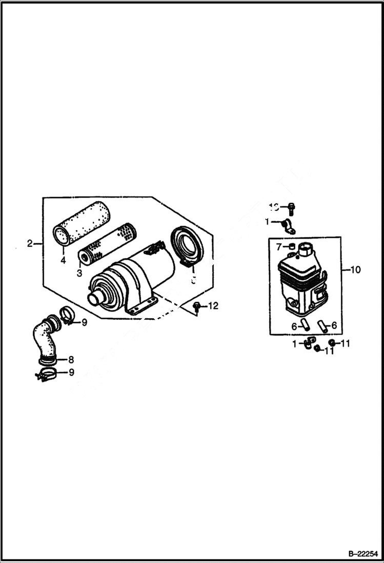 Схема запчастей Bobcat UPRIGHT RAMMER - HONDA ENGINE (Air Cleaner) POWER UNIT
