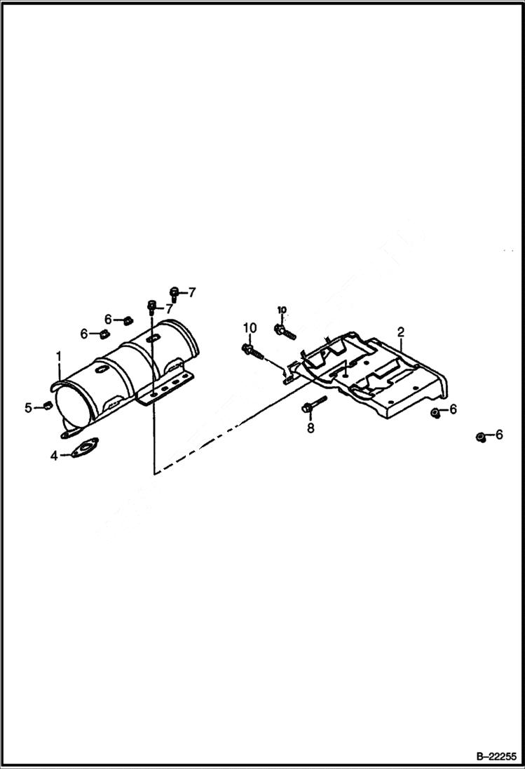Схема запчастей Bobcat UPRIGHT RAMMER - HONDA ENGINE (Muffler) POWER UNIT