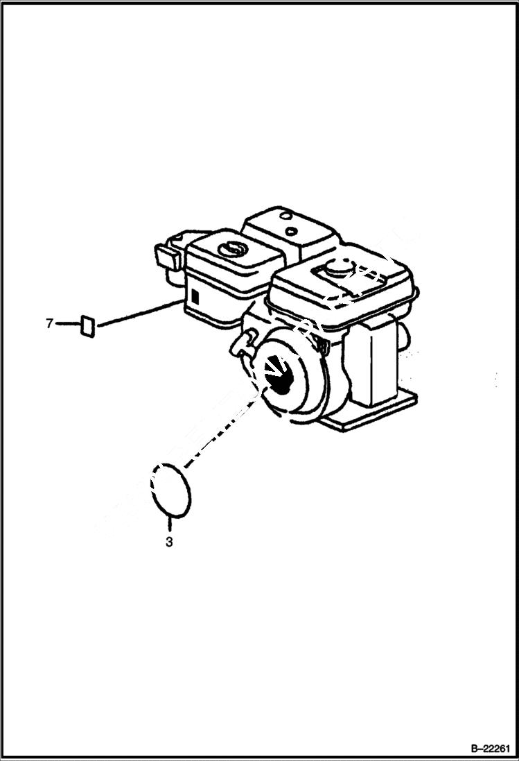 Схема запчастей Bobcat UPRIGHT RAMMER - HONDA ENGINE (Choke) POWER UNIT