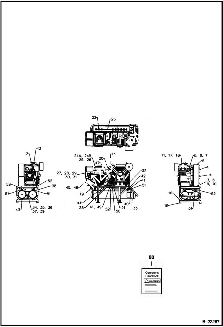 Схема запчастей Bobcat AIR COMPRESSOR - MAIN FRAME MAIN FRAME