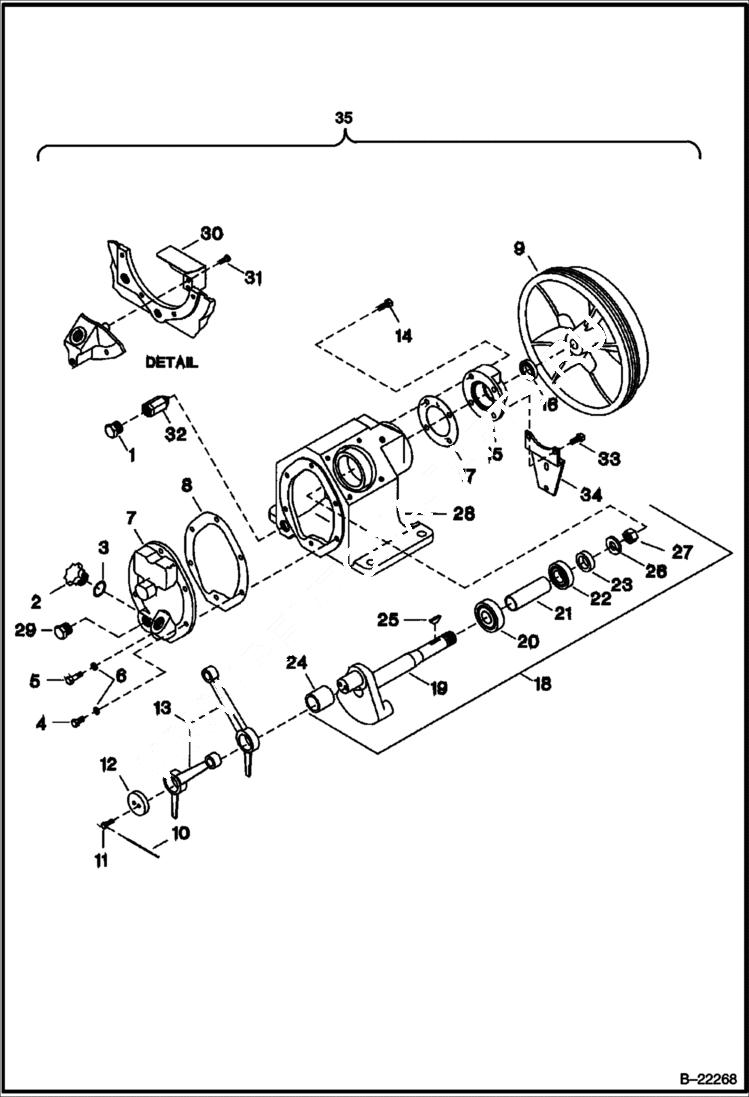 Схема запчастей Bobcat AIR COMPRESSOR - COMPRESSOR PUMP MAIN FRAME