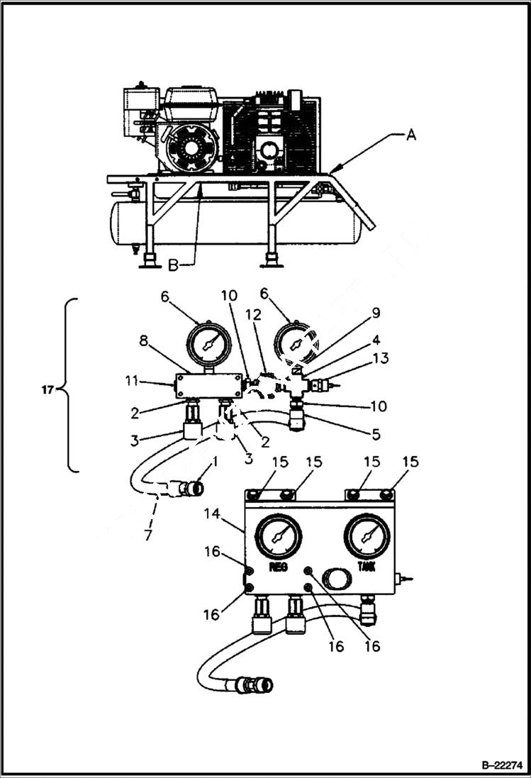 Схема запчастей Bobcat AIR COMPRESSOR - CONTROL PANEL OPTION ACCESSORIES & OPTIONS