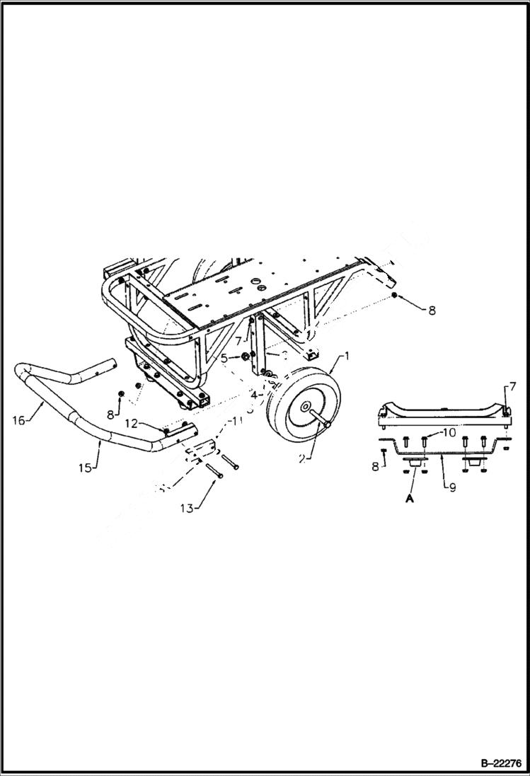 Схема запчастей Bobcat AIR COMPRESSOR - WHEEL & HANDLE OPTION ACCESSORIES & OPTIONS
