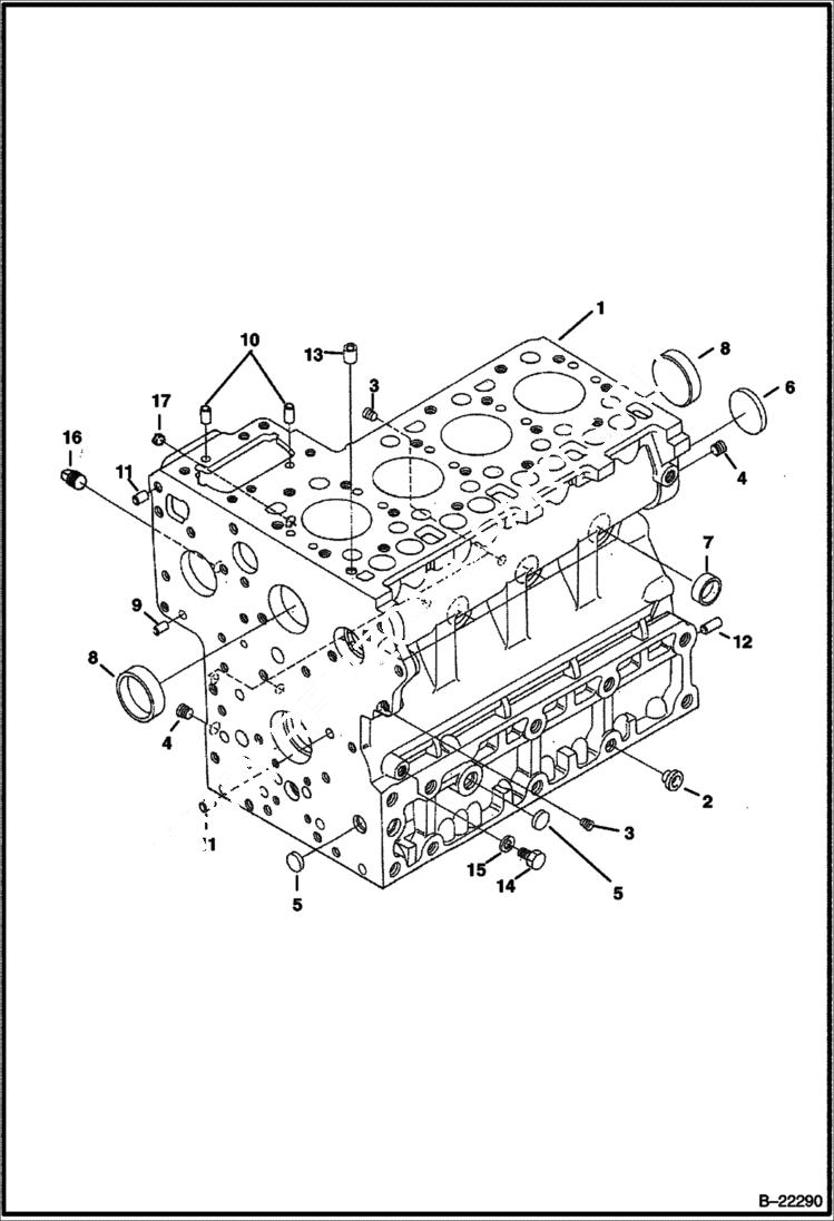 Схема запчастей Bobcat 430 - CRANKCASE (S/N 562511001 & Above) POWER UNIT