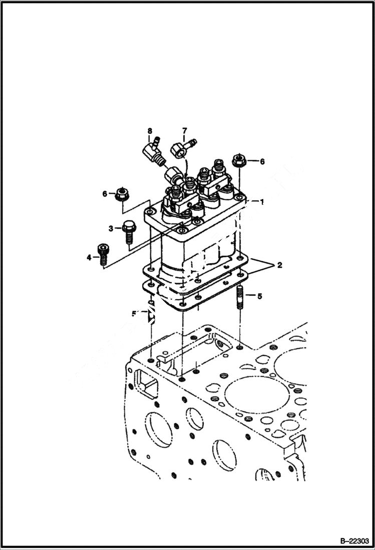 Схема запчастей Bobcat 430 - INJECTION PUMP (S/N 562511001 & Above) POWER UNIT