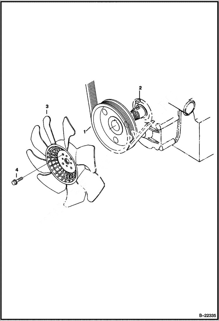 Схема запчастей Bobcat 435 - FAN (S/N 562611001 & Above) POWER UNIT