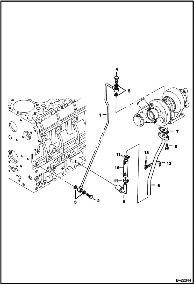 Схема запчастей Bobcat 435 - OIL PIPE (S/N 562611001 & Above) POWER UNIT