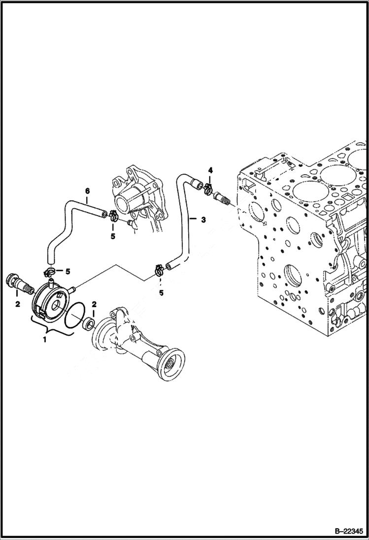 Схема запчастей Bobcat 435 - OIL COOLER (S/N 562611001 & Above) POWER UNIT