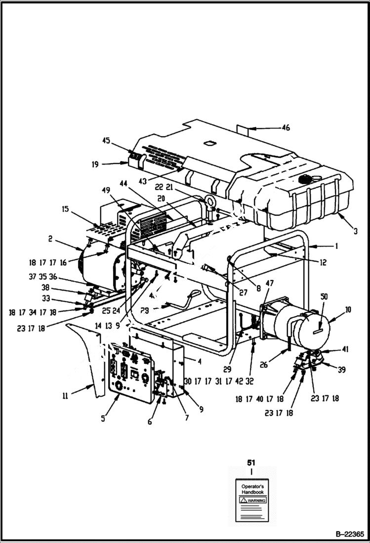 Схема запчастей Bobcat GENERATOR - MAINFRAME (BG5H) BG5H