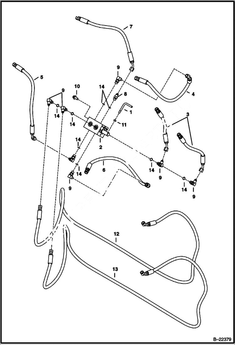 Схема запчастей Bobcat 331 - HYDRAULIC CIRCUITRY (ISO/STD) HYDRAULIC SYSTEM