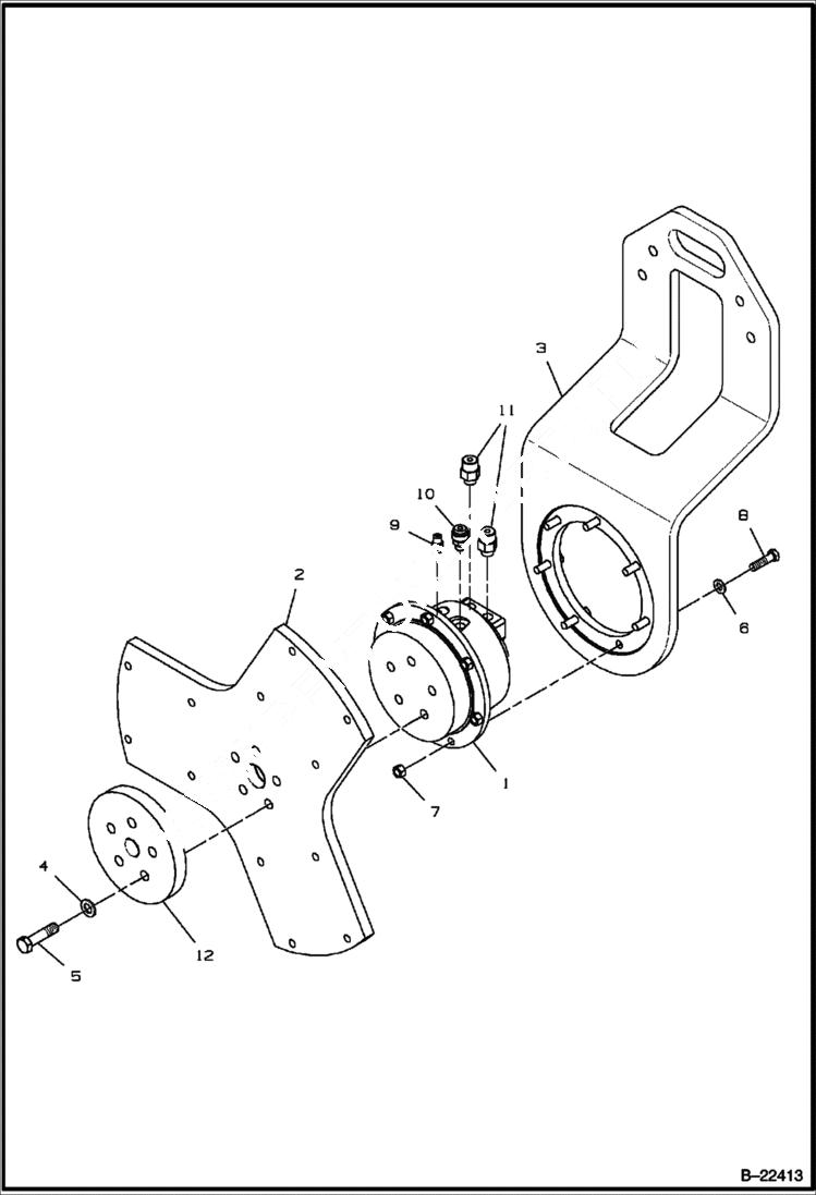 Схема запчастей Bobcat BCA24 - DRIVE MOTOR ASSEMBLY DRUM