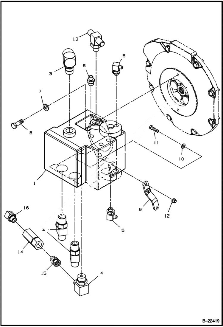 Схема запчастей Bobcat BCA24 - PROPULSION PUMP ASSEMBLY POWER UNIT