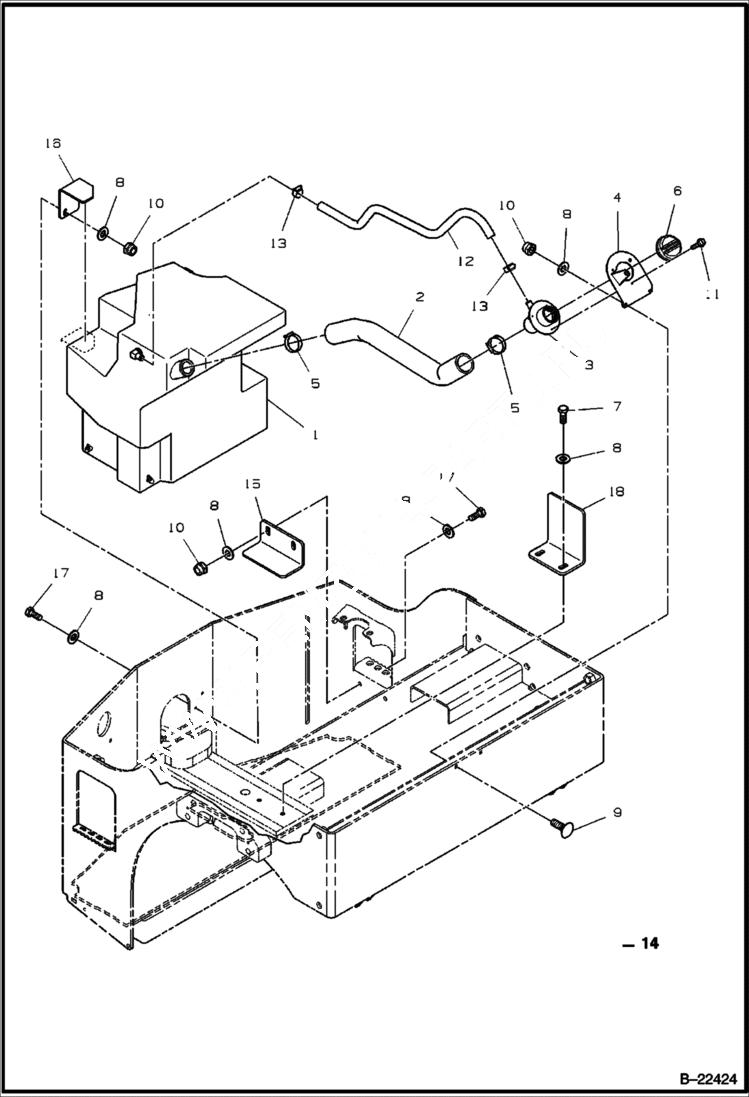 Схема запчастей Bobcat BCA24 - FUEL TANK POWER UNIT