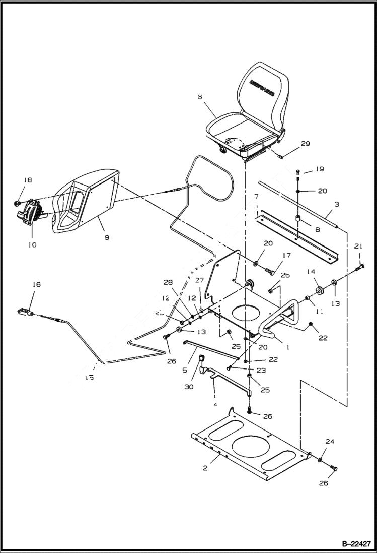 Схема запчастей Bobcat BCA24 - SEAT ASSEMBLY CONSOLE
