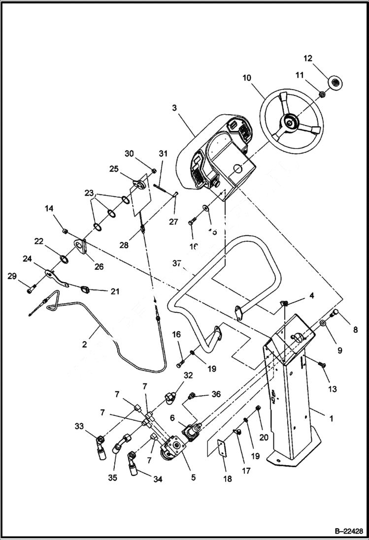 Схема запчастей Bobcat BCA24 - PEDESTAL ASSEMBLY CONSOLE