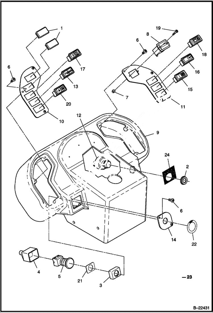 Схема запчастей Bobcat BCA24 - CONSOLE ASSEMBLY CONSOLE