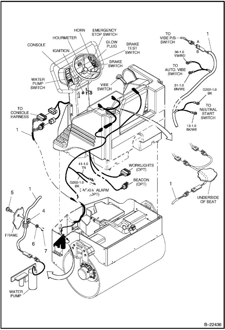Схема запчастей Bobcat BCA24 - WIRE HARNESS ELECTRICAL SYSTEM