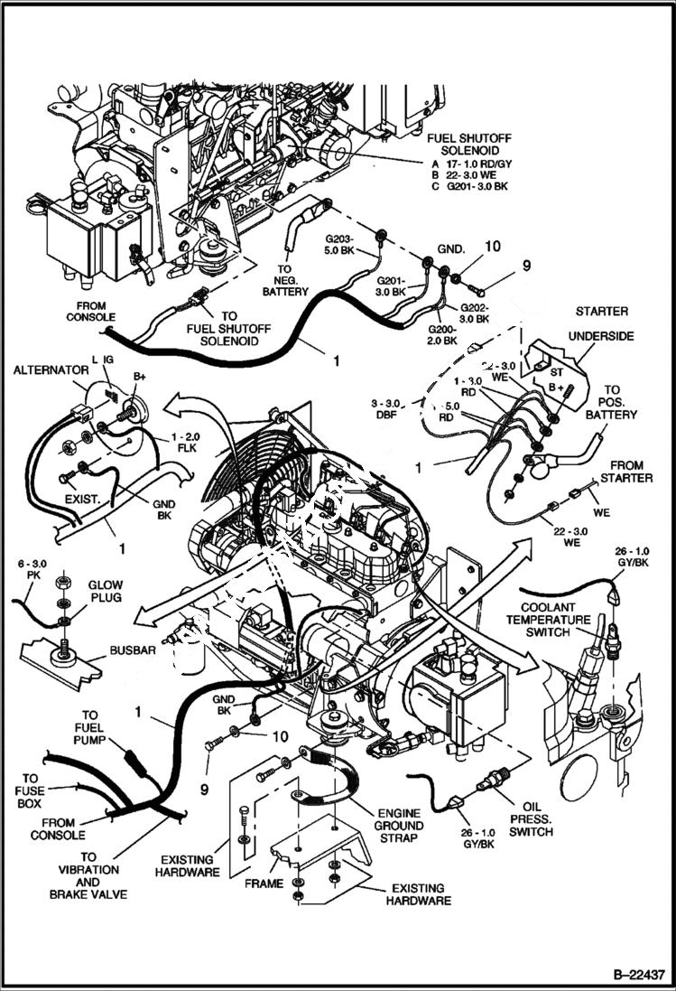 Схема запчастей Bobcat BCA24 - WIRE HARNESS ELECTRICAL SYSTEM
